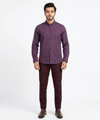 Men's Casual Shirt - Shc-1106 Dotted Maroon