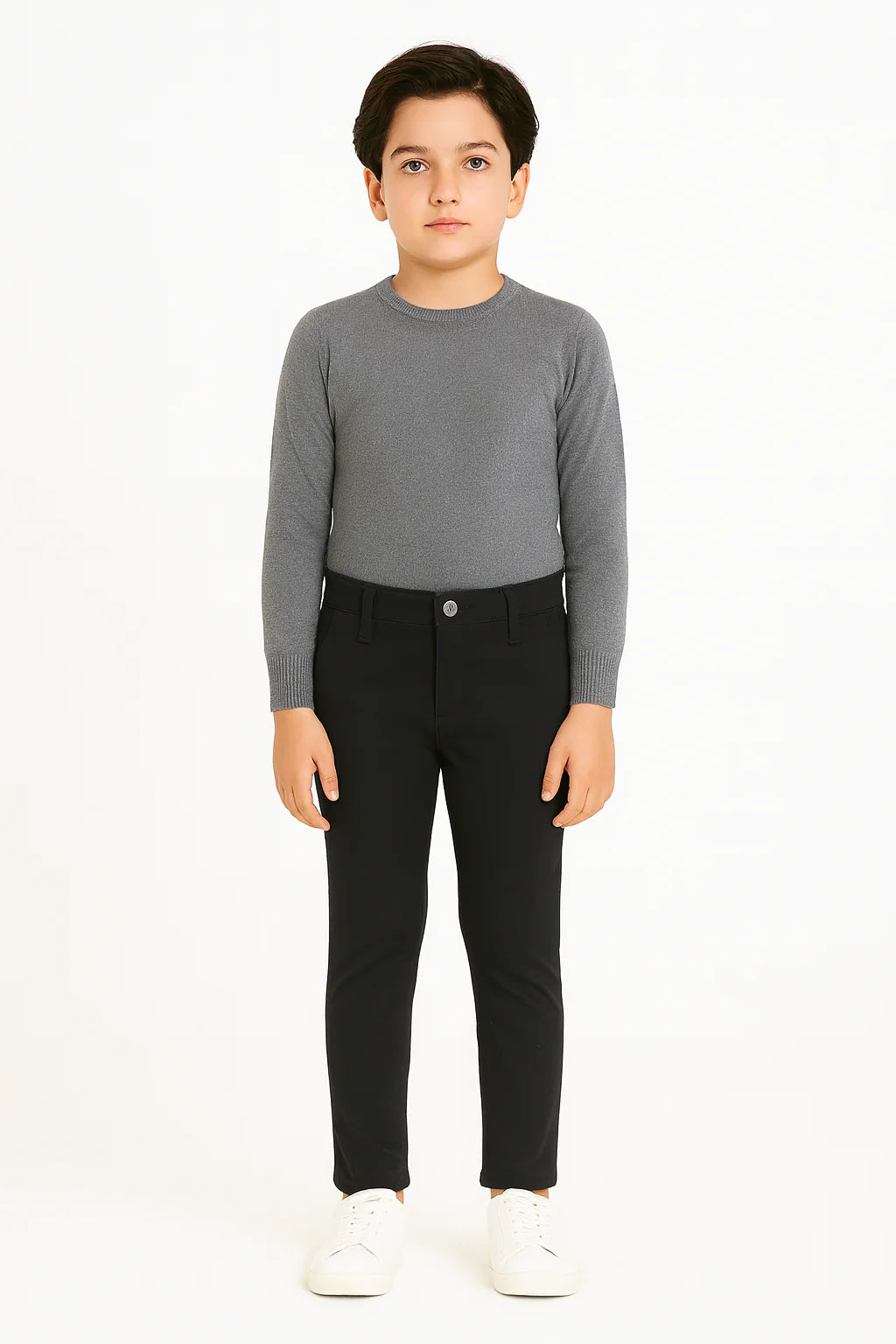 Kids Cotton Chino Pant - Bcp-0037 Black