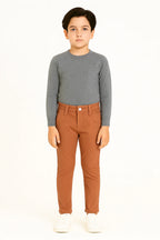 Kids Cotton Chino Pant - Bcp-0034 Rust