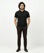 A|X Logo Self-Textured Basic Polo T-Shirt TSH-7163 Black