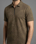 Men'S T-Shirt Collar Brown Tsh-7024 - Brown - View 1