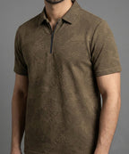 Men'S T-Shirt Collar Brown Tsh-7024 - Brown - View 1