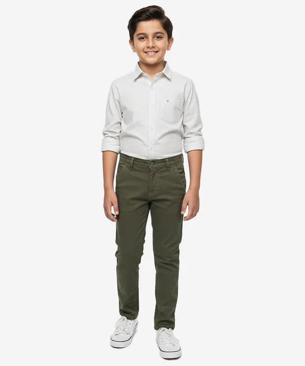 KIDS COTTON CHINO PANT - BCP-0045 GREEN
