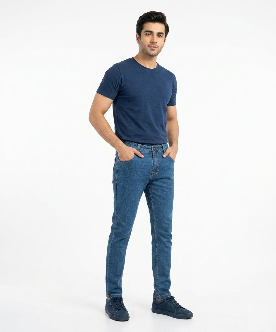 Men's Denim Tailored Fit- Blue JP-1997 - Blue - View 1