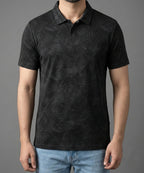 Men'S T-Shirt Collar Black Tsh-7025 - Black - View 1