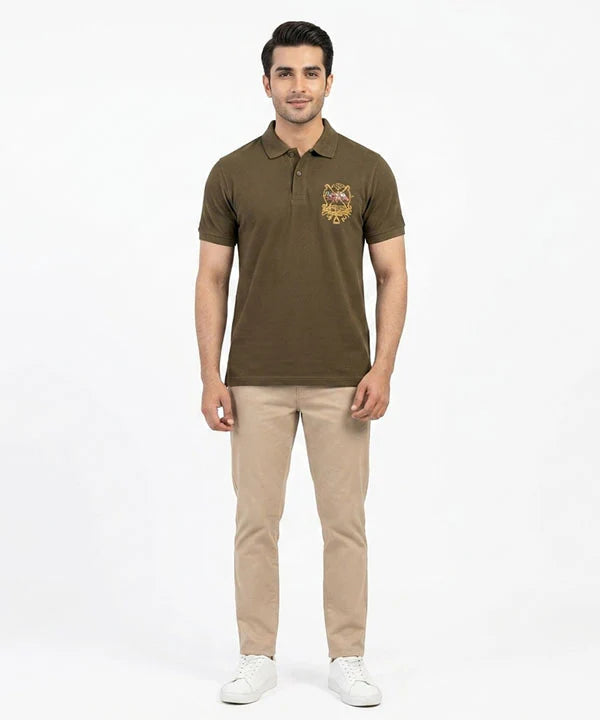 HR Clothing Men's Polo T-Shirt D-Brown TSH-5546