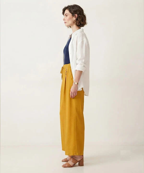 Women's Western Casual Mustard Palazzo Trousers LPZ-0061