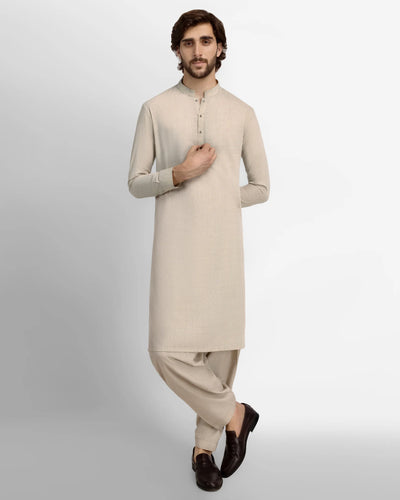 fawn casual kameez shalwar