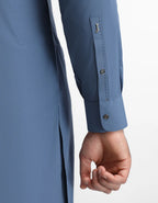 blue plain kameez shalwar