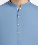 steel blue plain kameez shalwar