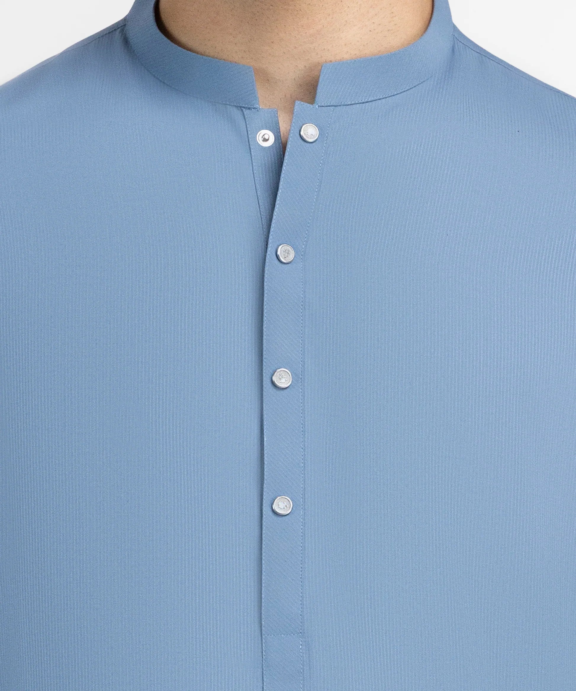 steel blue plain kameez shalwar