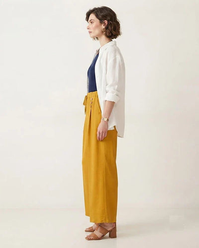 Women's Western Casual Mustard Palazzo Trousers LPZ-0061