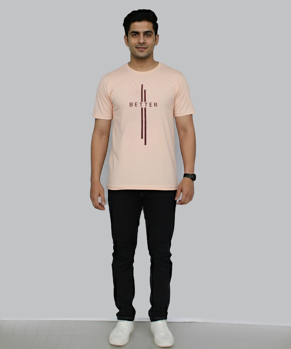 Mens T-Shirt - Light Pink Tsh-5685 - Pink - View 1