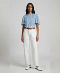 Women Western Floral Sky Printed Top LSH-0106