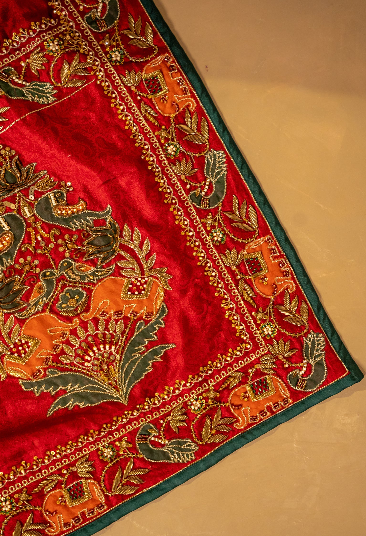 Sarwari Shawl - Red Embroidered Luxury Shawl - Buy Online Pakistan