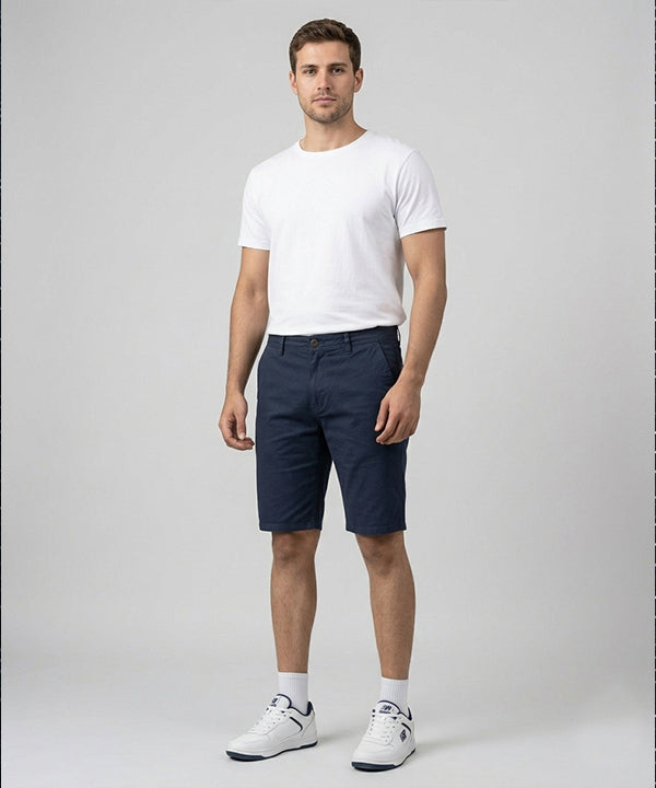 Men’S Summer Cotton Navy Shorts- Br-0105 - Navy - View 1