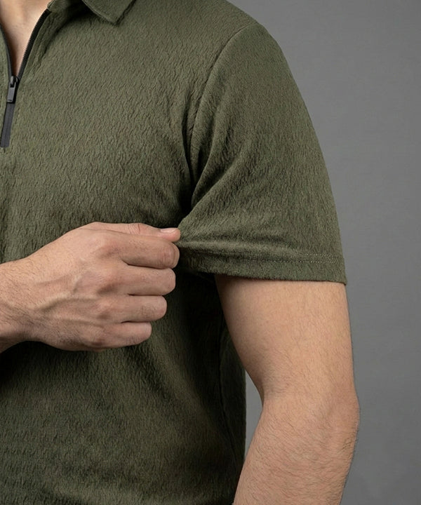 Men'S T-Shirt Collar Green Tsh-7021 - Green - View 2