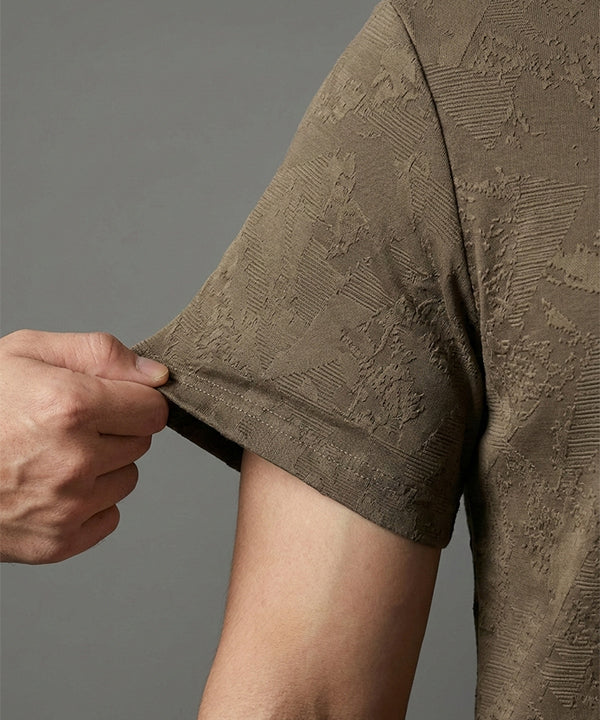 Men'S T-Shirt Collar Brown Tsh-7025 - Brown - View 2