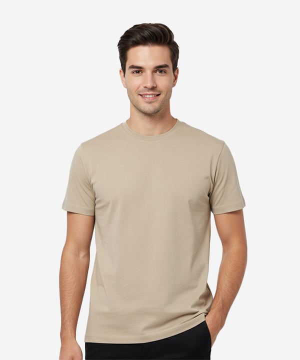 Men’S Basic T-Shirt – Beige Tsh-5919 - Beige - View 2