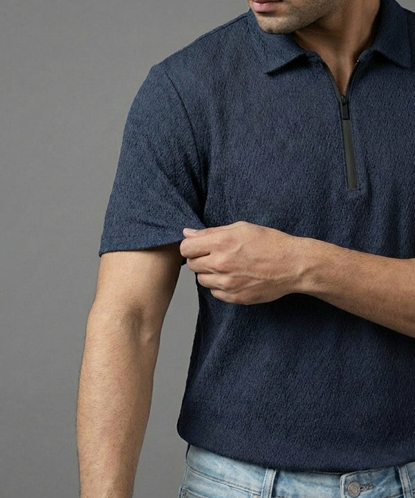 Men'S T-Shirt Collar Navy Tsh-7021 - Navy - View 2