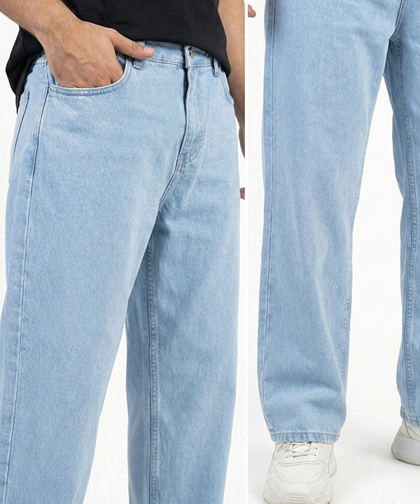 Men's Basic Baggy Denim - Light Blue Jp-1896 - Blue - View 2