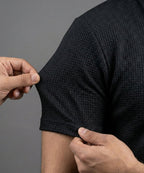 Men'S T-Shirt Collar Black Tsh-7020 - Black - View 2