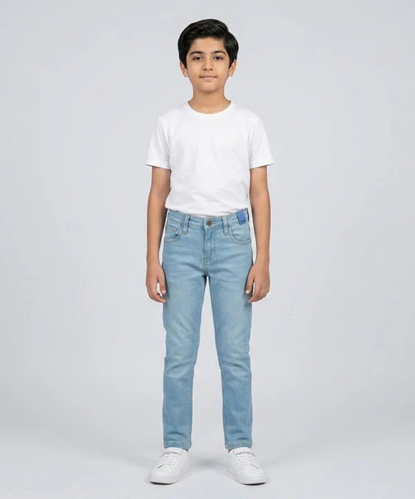 Boys Ice-Blue Stretch Denim Jeans- Bjp-0263