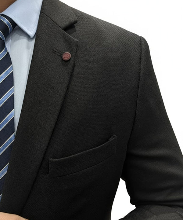Formal Suit Gst-0126 Texture Black - Black - View 2