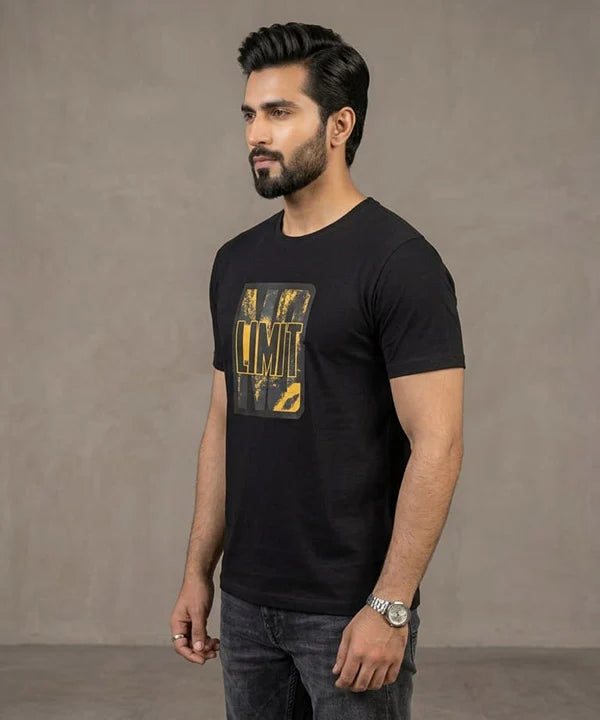 HR Clothing Men’s Printed T-Shirt – Black TSH-5734