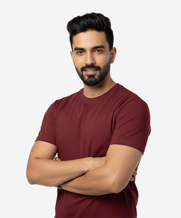 Men’S Basic T-Shirt – Maroon Tsh-5919 - Maroon - View 2