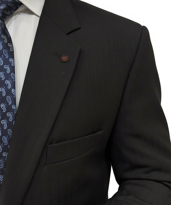 Formal Suit Stripes Gst-0120 Black - Black - View 2