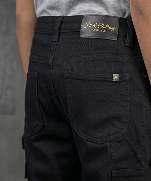 Boys Black Carpenter Straight Cargo jeans - Bjp-0300