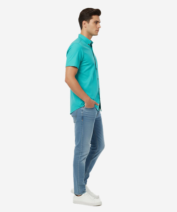 Men's Casual Shirt Half Sleeves - Ferozi Shc-1845 Strech Fabric -  - View 2