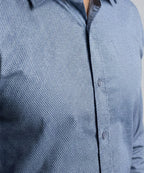 Men'S Dress Shirt - Navy Dotted Dsh-0287 - Navy - View 2