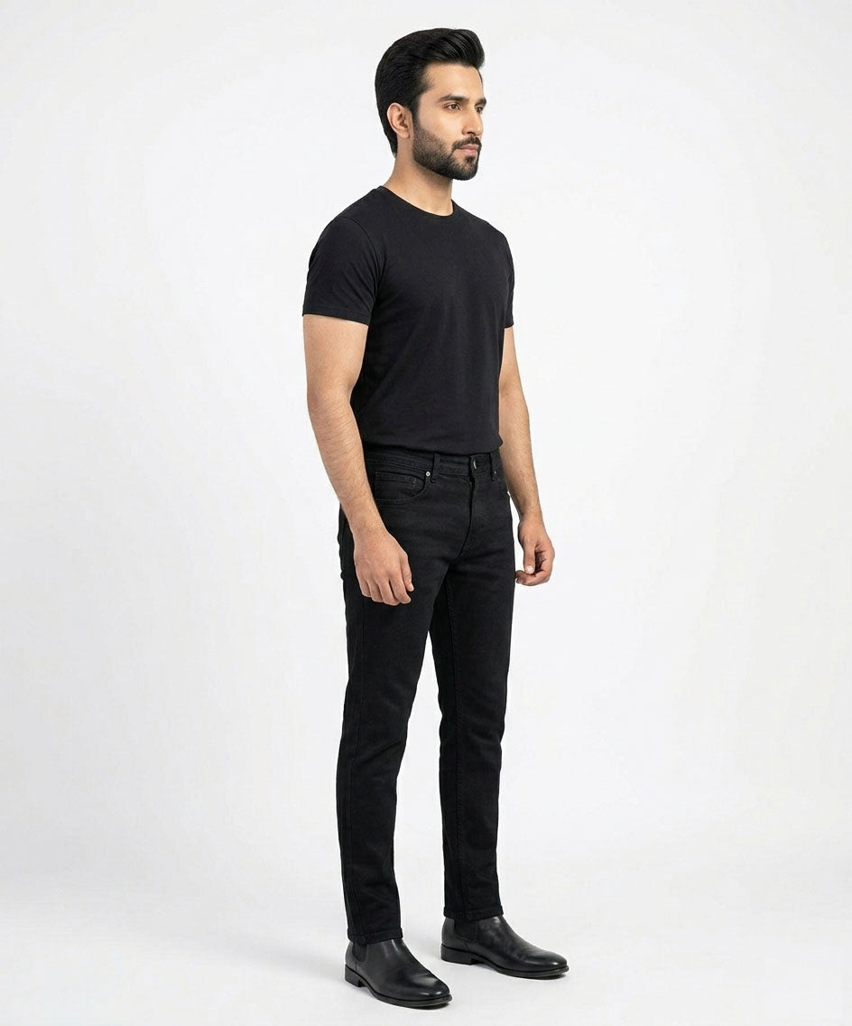 Men's Denim Tailored Fit- Black JP-2016 - Black - View 2