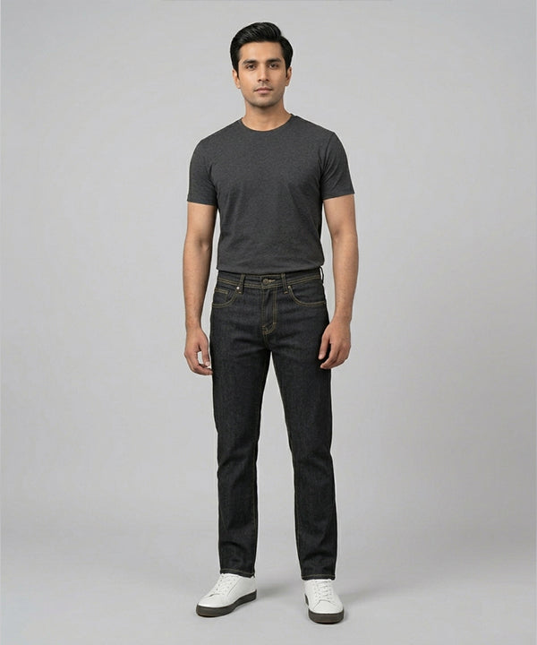 Men's Denim Straight Fit- Jp-2224 M-Black - Black - View 1