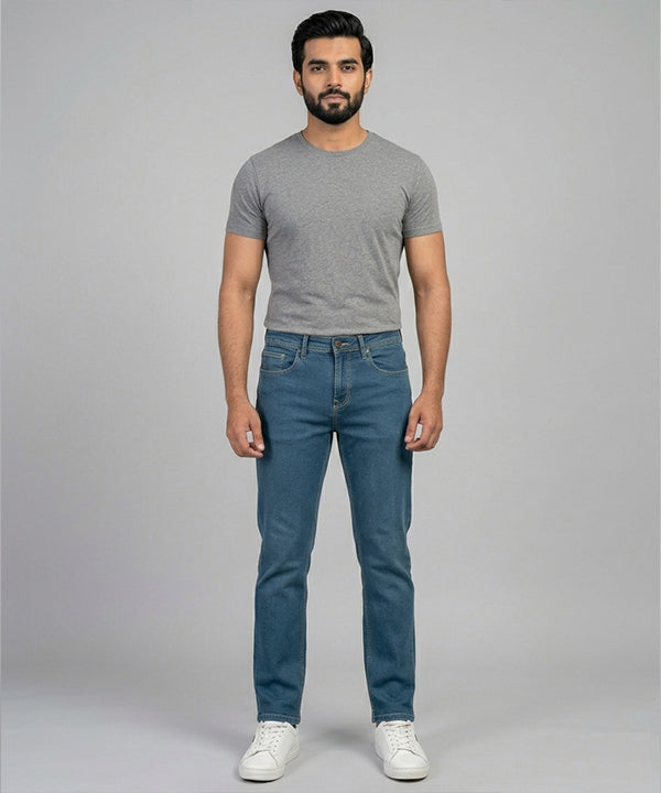 Men's Denim Tailored Fit- JP-2222 Greenish - Green - View 1