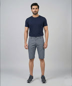 Men’S Summer Cotton Texture Navy Shorts- Br-0101 - Navy - View 2