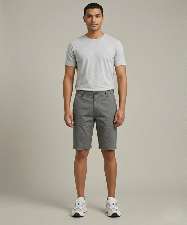 Men’S Summer Cotton D-Grey Shorts- Br-0101 - Grey - View 1