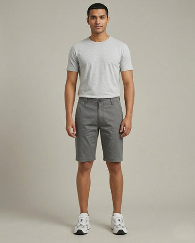 Men’S Summer Cotton D-Grey Shorts- Br-0101