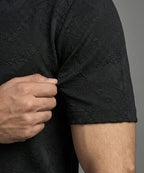 Men'S T-Shirt Collar Black Tsh-7024 - Black - View 2