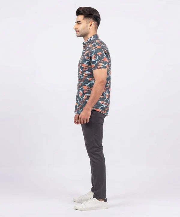 Men's Casual Multi Printed Half Sleves Shc-1778 ( H )
