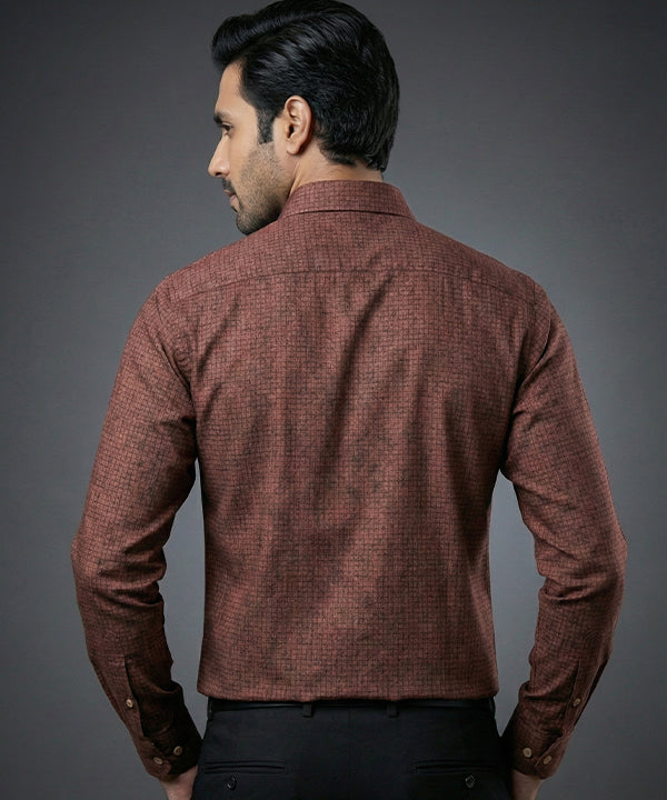 Men's Casual Shirt - Maroon texture- Shc-1971 - Maroon - View 2