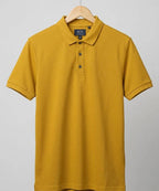 A|X Logo Self-Textured Basic Polo T-Shirt TSH-7163 Mustard