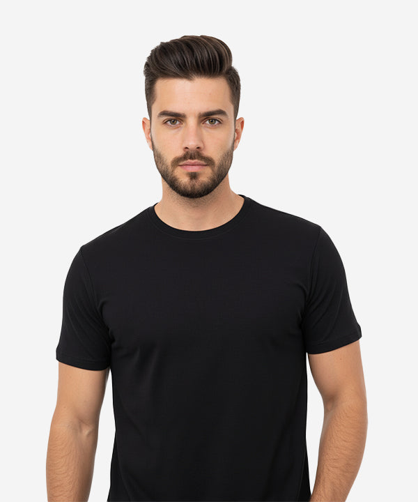 Men’S Basic T-Shirt – Black Tsh-5919 - Black - View 2