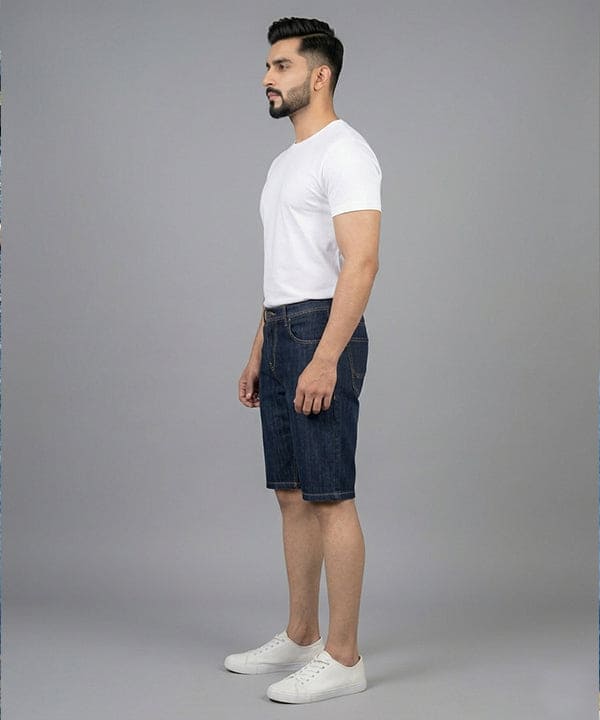 Casual Summer D-Blue Denim  Shorts- Br-0089 - Blue - View 2