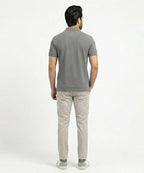 Premium Ribbed Collar Basic Polo T-Shirt Grey TSH-7162