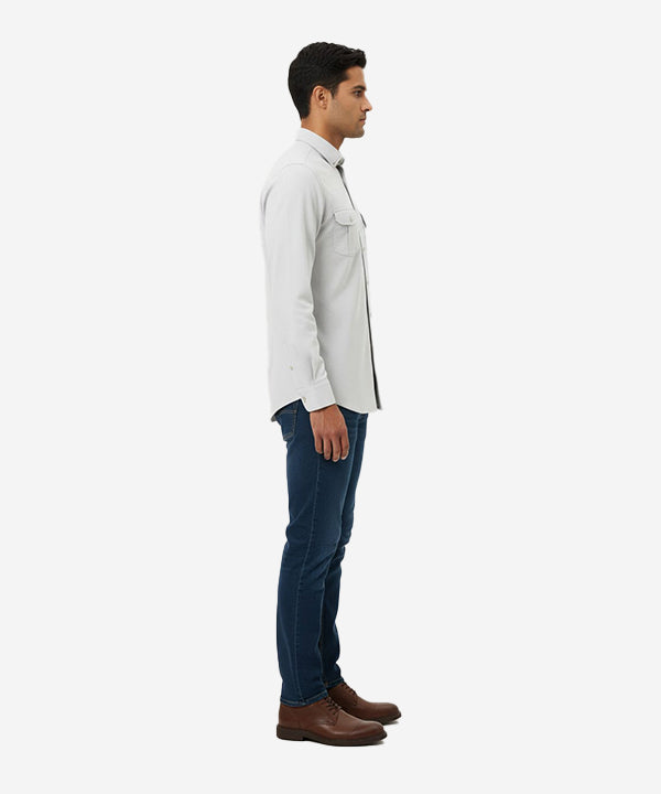 Men's Casual Shirt - Sky Shc-1841 Strech Fabric - Sky - View 2
