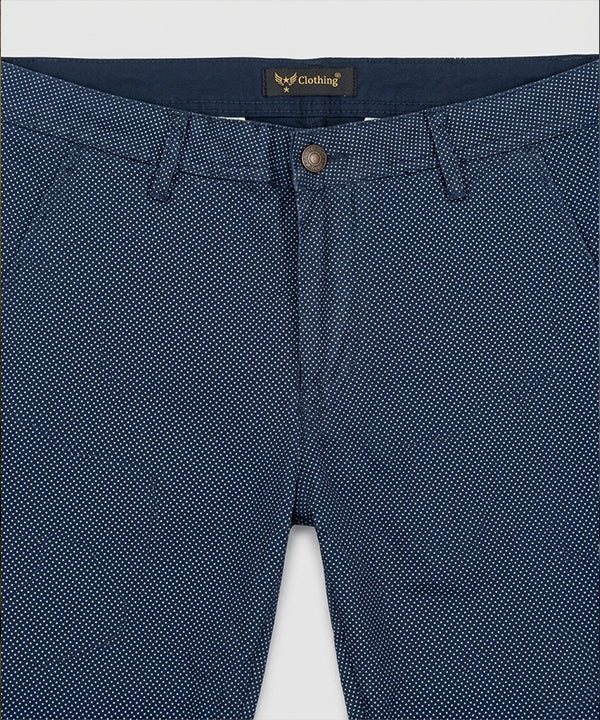 Men’S Summer Cotton Navy Dotted Shorts- Br-0105 - Navy - View 3
