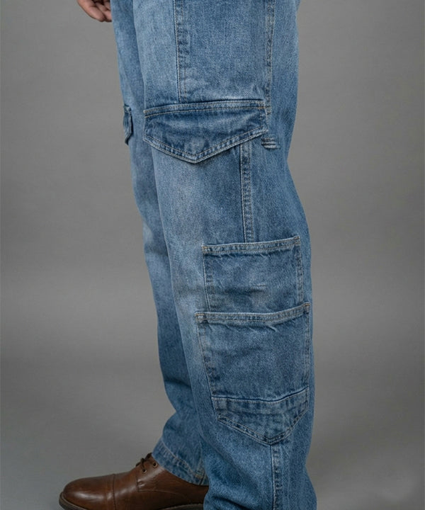 Men's Smart Baggy Denim - 10 pocket Blue Jp-2088 - Blue - View 2